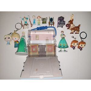 Disney Animators Collection Elsa Frozen Playset Mini Figures/Funko Keychains Lot